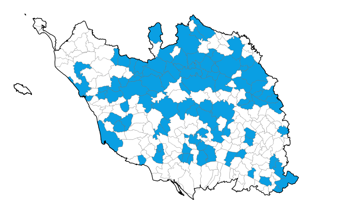Cartographie des communes ayant sollicité un accompagnement de l'AMPCV